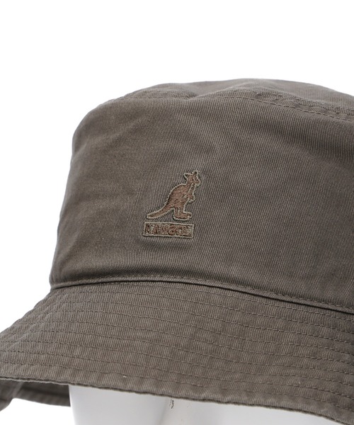 KANGOL（カンゴール）の「KANGOL WASHED BUCKET 230069602（ハット・メンズ・ブラック/カーキ/ホワイト・LARGE）」の7枚目の写真