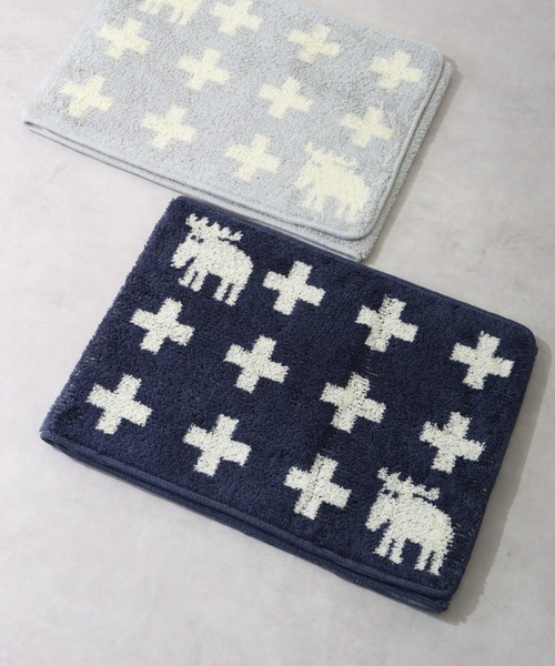 moz(モズ)の「moz キッチンマット クロス 45x180(ラグ/マット・レディース・グレー/ネイビー・FREE)」の2枚目の写真