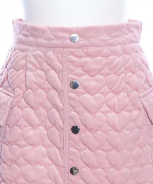 clear（クリア）の「ハートキルティングミニスカート[セットアップ可能]（スカート・レディース・アイボリー/ピンク/グレイッシュベージュ/ブラック・S/M）」の9枚目の写真