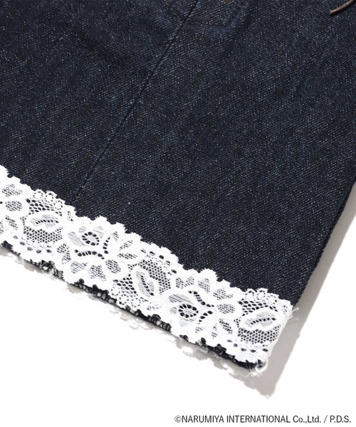 atmos pink（アトモスピンク）の「atmos pink  × ANGEL BLUE ナカムラくんワッペン付き デニムスカート 【SP】（デニムスカート・レディース・インディゴブルー/ライトブルー・S/M）」の9枚目の写真