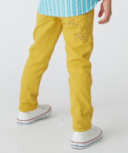 HAKKA KIDS（ハッカキッズ）の「恐竜アップリケストレッチカットツイルパンツ（その他パンツ・キッズ・イエロー/ネイビー/グリーン/グレー・110cm/130cm/100cm/120cm）」の6枚目の写真