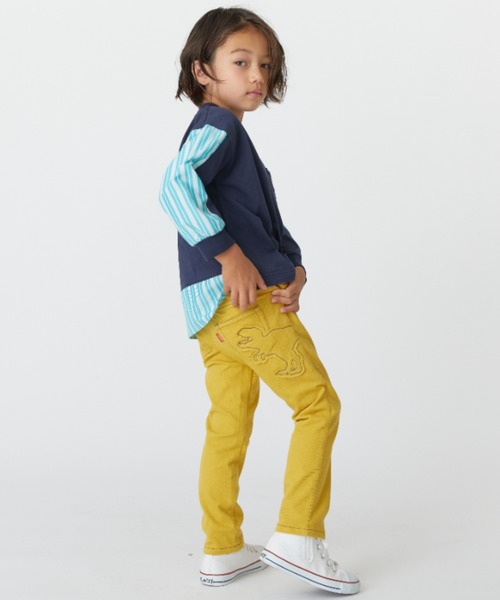 HAKKA KIDS（ハッカキッズ）の「恐竜アップリケストレッチカットツイルパンツ（その他パンツ・キッズ・イエロー/ネイビー/グリーン/グレー・110cm/130cm/100cm/120cm）」の9枚目の写真