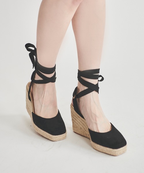 31 Sons de mode(トランテアン ソン ドゥ モード)の「ジュートウェッジサンダル(サンダル・レディース・ライトグリーン/ブラック/サックスブルー・L/M/S)」の5枚目の写真