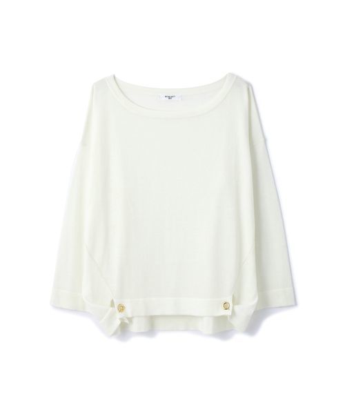 NATURAL BEAUTY BASIC(ナチュラルビューティーベーシック)の「【JJ 12月号掲載】ハトメ釦ニット(ニット/セーター・レディース・ネイビー/グレー/ホワイト系その他/レッド/グレー系その他/ダークベージュ・MEDIUM)」の2枚目の写真
