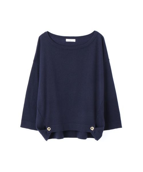NATURAL BEAUTY BASIC(ナチュラルビューティーベーシック)の「【JJ 12月号掲載】ハトメ釦ニット(ニット/セーター・レディース・ネイビー/グレー/ホワイト系その他/レッド/グレー系その他/ダークベージュ・MEDIUM)」の1枚目の写真