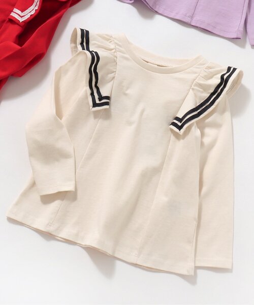 apres les cours（アプレレクール）の「【WEB限定】セーラーフリルTシャツ（Tシャツ/カットソー・キッズ・アイボリー/ブルー/ラベンダー/レッド・90/100/110/120/80/130/140）」の2枚目の写真