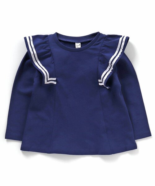 apres les cours（アプレレクール）の「【WEB限定】セーラーフリルTシャツ（Tシャツ/カットソー・キッズ・アイボリー/ブルー/ラベンダー/レッド・90/100/110/120/80/130/140）」の8枚目の写真