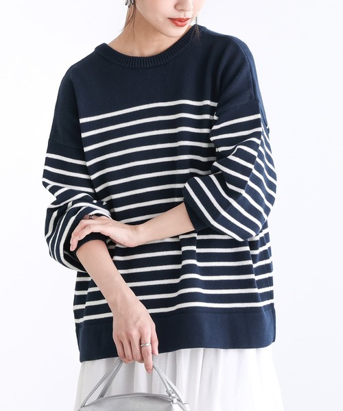 n'OrLABEL(ノアールレーベル)の「【廃盤】『前後2wayボーダーカーディガン』(カーディガン/ボレロ・レディース・ネイビー/ライトベージュ・FREE)」の10枚目の写真