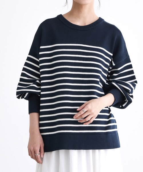 n'OrLABEL(ノアールレーベル)の「【廃盤】『前後2wayボーダーカーディガン』(カーディガン/ボレロ・レディース・ネイビー/ライトベージュ・FREE)」の8枚目の写真