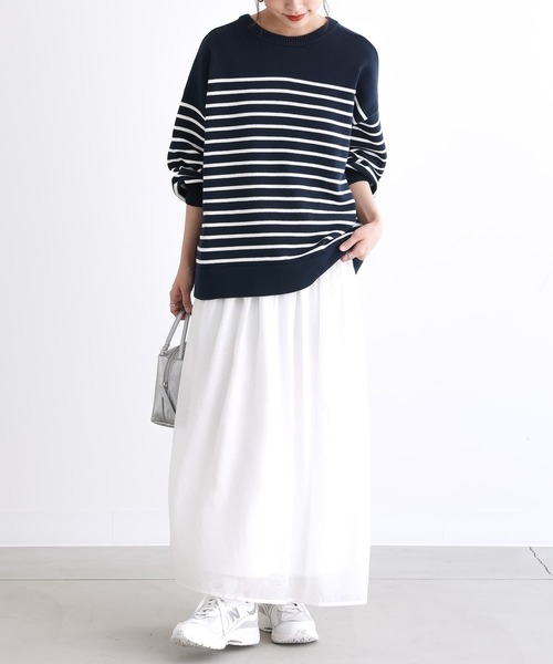 n'OrLABEL(ノアールレーベル)の「【廃盤】『前後2wayボーダーカーディガン』(カーディガン/ボレロ・レディース・ネイビー/ライトベージュ・FREE)」の7枚目の写真