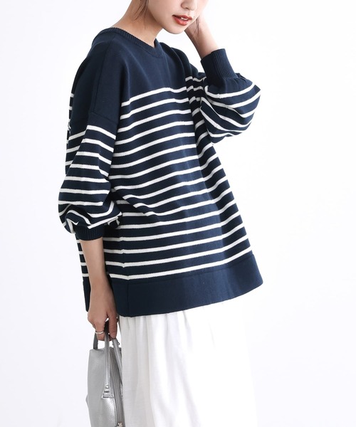 n'OrLABEL(ノアールレーベル)の「【廃盤】『前後2wayボーダーカーディガン』(カーディガン/ボレロ・レディース・ネイビー/ライトベージュ・FREE)」の11枚目の写真