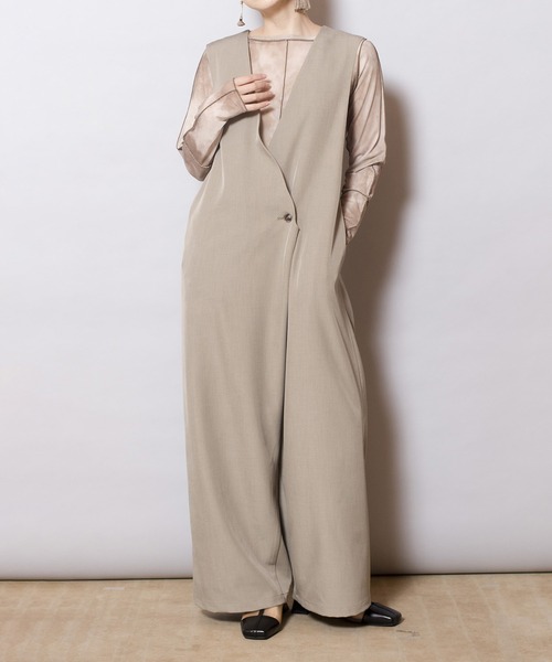 OSMOSIS(オズモーシス)の「ラップオールインワン(ワンピース・レディース・ネイビー/ブラック/ベージュ・ONE SIZE)」の12枚目の写真