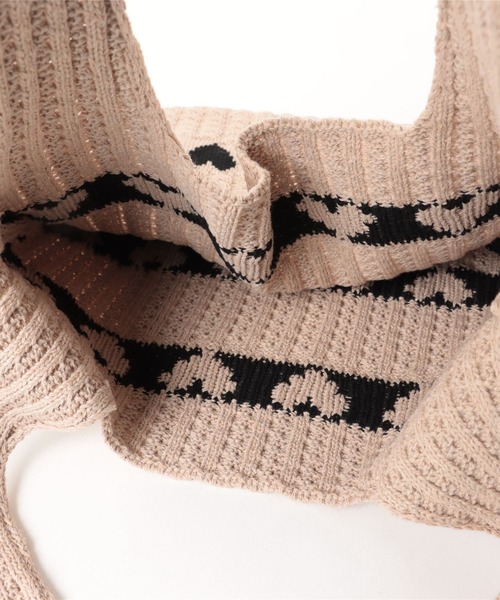 apres jour clair（アプレジュールクレア）の「【apres jour clair×ARIAZ】ハート柄ニットトートバッグ（トートバッグ・レディース・ベージュ/アイボリー・FREE）」の7枚目の写真