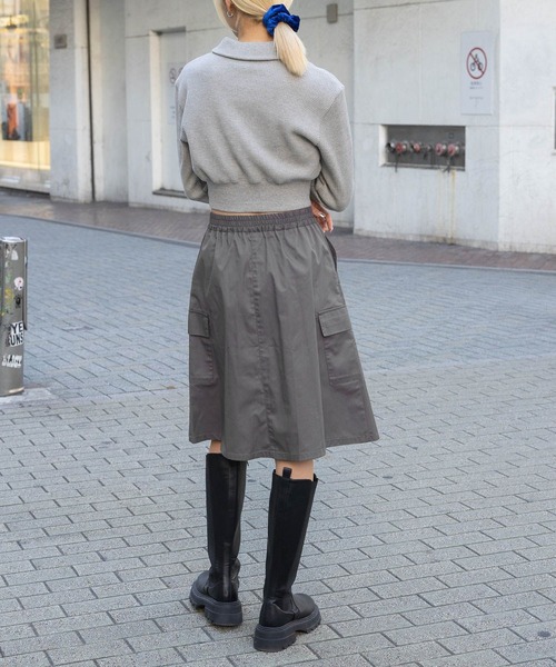 3.3 Field Trip （3.3フィールドトリップ）の「3.3 Field Trip／ポケットナイロンスカート 2103557（スカート・レディース・グレー/ネイビー・FREE）」の8枚目の写真