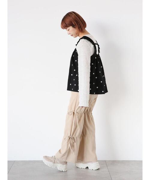 ehka sopo(エヘカソポ)の「リボンドロストパンツ(その他パンツ・レディース・ブラック/ベージュ/キナリ・F)」の15枚目の写真
