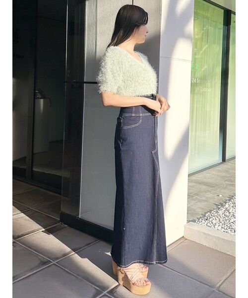 MERCURYDUO（マーキュリーデュオ）の「ラメシャギーニットカーディガン（カーディガン/ボレロ・レディース・ミント/グレー/オフホワイト/ピンク/ラベンダー・FREE）」の9枚目の写真