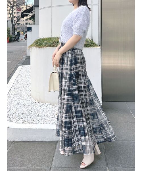 MERCURYDUO（マーキュリーデュオ）の「ラメシャギーニットカーディガン（カーディガン/ボレロ・レディース・ミント/グレー/オフホワイト/ピンク/ラベンダー・FREE）」の13枚目の写真