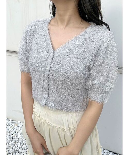 MERCURYDUO（マーキュリーデュオ）の「ラメシャギーニットカーディガン（カーディガン/ボレロ・レディース・ミント/グレー/オフホワイト/ピンク/ラベンダー・FREE）」の20枚目の写真