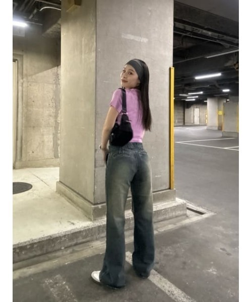 LAGUA GEM(ラグアジェム)の「JACQUARD KNIT Tシャツ(Tシャツ/カットソー・レディース・ピンク/ホワイト/チャコールグレー・FREE)」の15枚目の写真