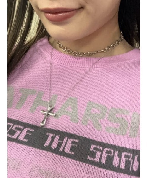 LAGUA GEM(ラグアジェム)の「JACQUARD KNIT Tシャツ(Tシャツ/カットソー・レディース・ピンク/ホワイト/チャコールグレー・FREE)」の18枚目の写真