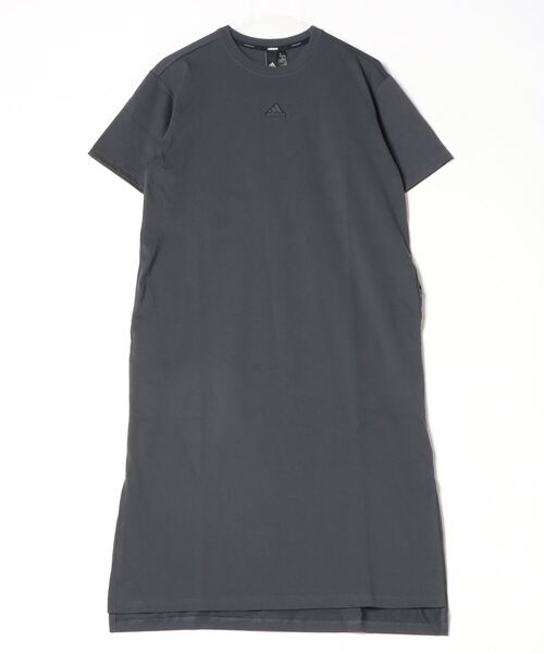 adidas（アディダス）の「アディダス adidas ワーディング ルーズフィット シングルジャージー Tシャツワンピース（シャツワンピース・レディース・グリーン/ホワイト/ダークグレー・S/M/L/XL）」の3枚目の写真