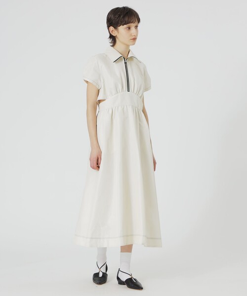 LOVELESS（ラブレス）の「【手洗い可】フロントZIPオープンワンピース（ワンピース・レディース・ネイビー/ホワイト系その他/グリーン系その他5/ブラック・34/36）」の5枚目の写真