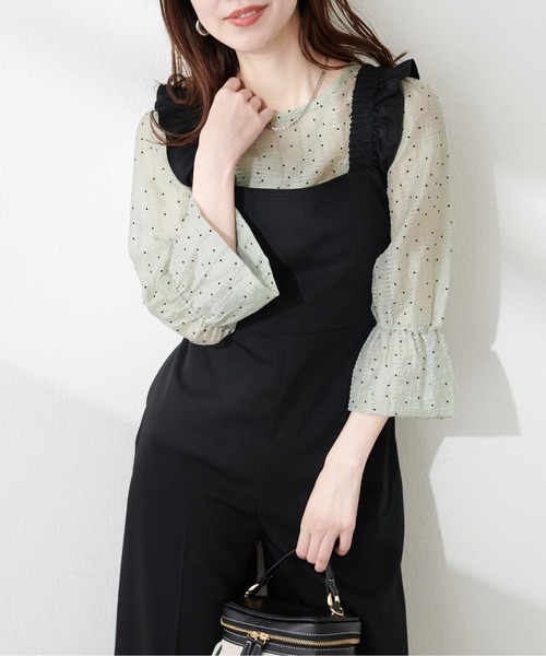natural couture(ナチュラルクチュール)の「変わり織りシアー素材ブラウス(シャツ/ブラウス・レディース・ブラック/オフホワイト/ミント/ライトベージュ・FREE)」の16枚目の写真