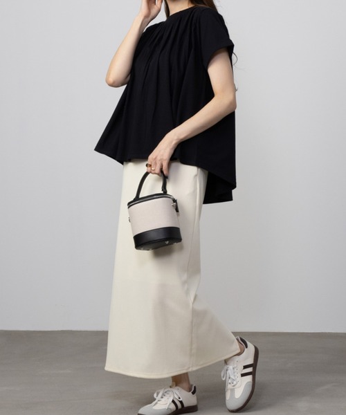 Howdy Marie(ハウディ―マリー)の「Howdy Marie ハウディーマリー ギャザーTシャツ(Tシャツ/カットソー・レディース・ブラック/ホワイト/モカ・フリー)」の15枚目の写真