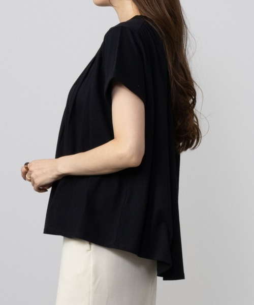 Howdy Marie(ハウディ―マリー)の「Howdy Marie ハウディーマリー ギャザーTシャツ(Tシャツ/カットソー・レディース・ブラック/ホワイト/モカ・フリー)」の8枚目の写真