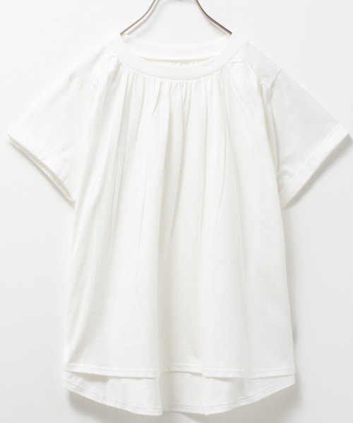 Howdy Marie(ハウディ―マリー)の「Howdy Marie ハウディーマリー ギャザーTシャツ(Tシャツ/カットソー・レディース・ブラック/ホワイト/モカ・フリー)」の11枚目の写真