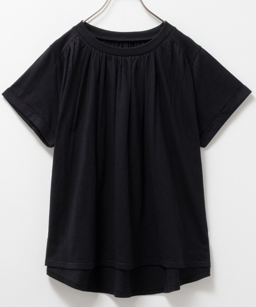 Howdy Marie(ハウディ―マリー)の「Howdy Marie ハウディーマリー ギャザーTシャツ(Tシャツ/カットソー・レディース・ブラック/ホワイト/モカ・フリー)」の12枚目の写真