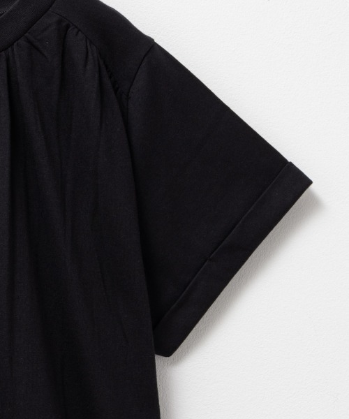 Howdy Marie(ハウディ―マリー)の「Howdy Marie ハウディーマリー ギャザーTシャツ(Tシャツ/カットソー・レディース・ブラック/ホワイト/モカ・フリー)」の5枚目の写真