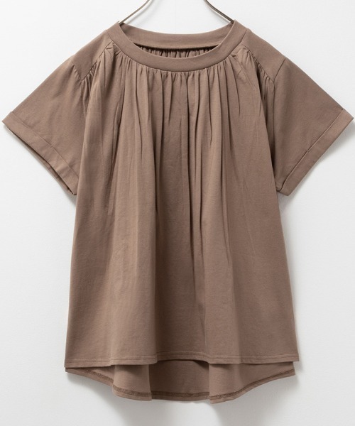 Howdy Marie(ハウディ―マリー)の「Howdy Marie ハウディーマリー ギャザーTシャツ(Tシャツ/カットソー・レディース・ブラック/ホワイト/モカ・フリー)」の7枚目の写真