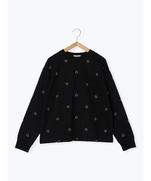 ehka sopo（エヘカソポ）の「ハート刺繍ロンT（Tシャツ/カットソー・レディース・サックスブルー/ブラック/オフホワイト・F）」の15枚目の写真