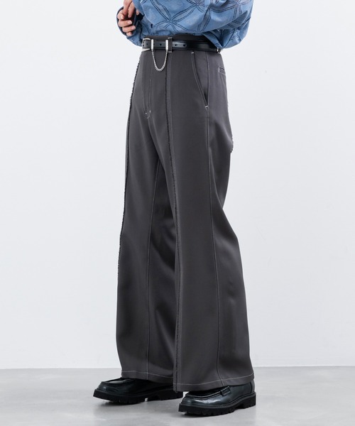 JUNRED（ジュンレッド）の「センターフリンジスーパーフレアパンツ（その他パンツ・メンズ・チャコールグレー/ブラック/グリーン/オレンジ・L/M/S）」の3枚目の写真