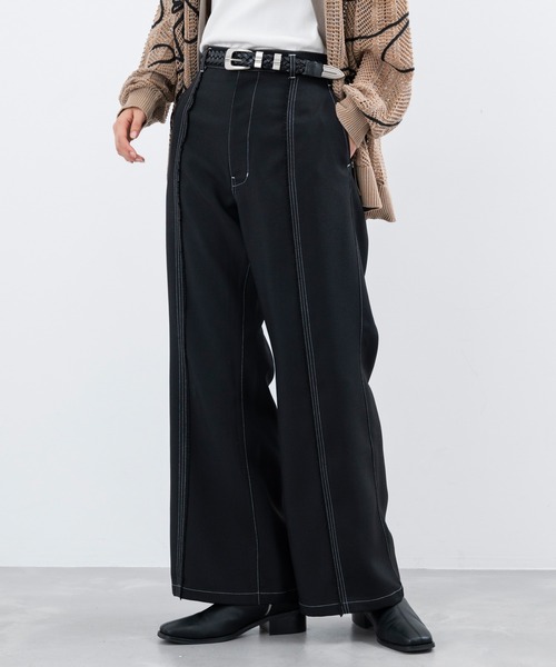 JUNRED（ジュンレッド）の「センターフリンジスーパーフレアパンツ（その他パンツ・メンズ・チャコールグレー/ブラック/グリーン/オレンジ・L/M/S）」の5枚目の写真