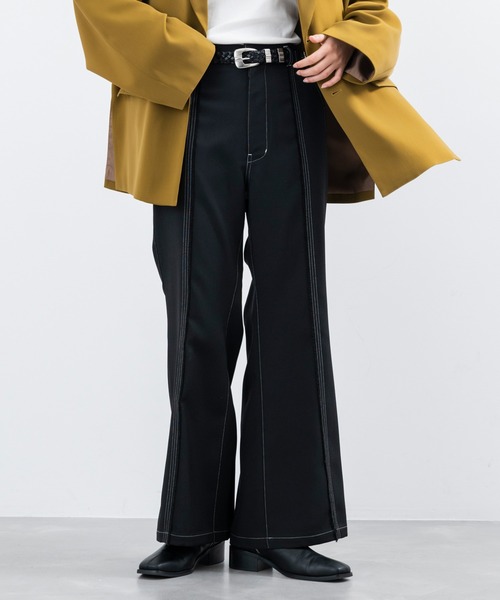 JUNRED（ジュンレッド）の「センターフリンジスーパーフレアパンツ（その他パンツ・メンズ・チャコールグレー/ブラック/グリーン/オレンジ・L/M/S）」の8枚目の写真