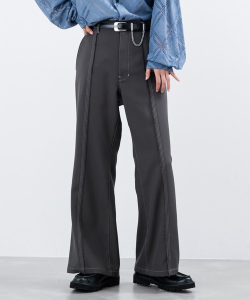 JUNRED（ジュンレッド）の「センターフリンジスーパーフレアパンツ（その他パンツ・メンズ・チャコールグレー/ブラック/グリーン/オレンジ・L/M/S）」の9枚目の写真