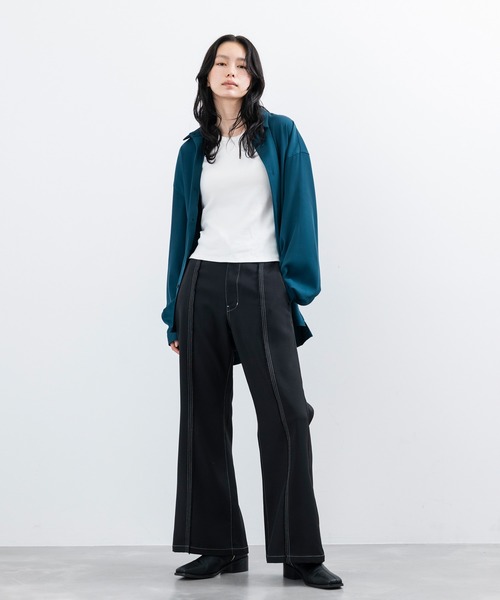 JUNRED（ジュンレッド）の「センターフリンジスーパーフレアパンツ（その他パンツ・メンズ・チャコールグレー/ブラック/グリーン/オレンジ・L/M/S）」の19枚目の写真