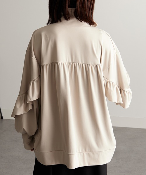 RANAN(ラナン)の「フリルラッシュガードブルゾン(ブルゾン・レディース・ライトベージュ/ブラック・M/L/LL)」の10枚目の写真
