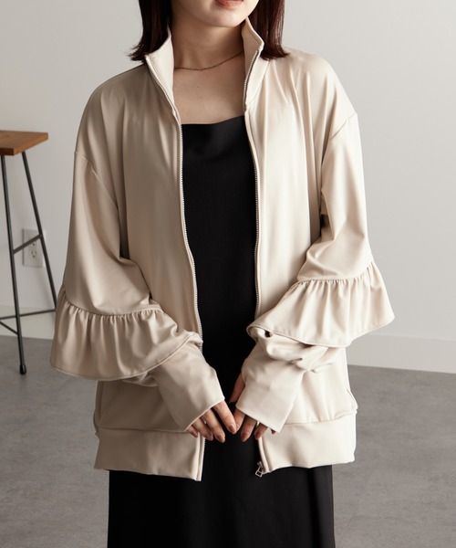 RANAN(ラナン)の「フリルラッシュガードブルゾン(ブルゾン・レディース・ライトベージュ/ブラック・M/L/LL)」の15枚目の写真