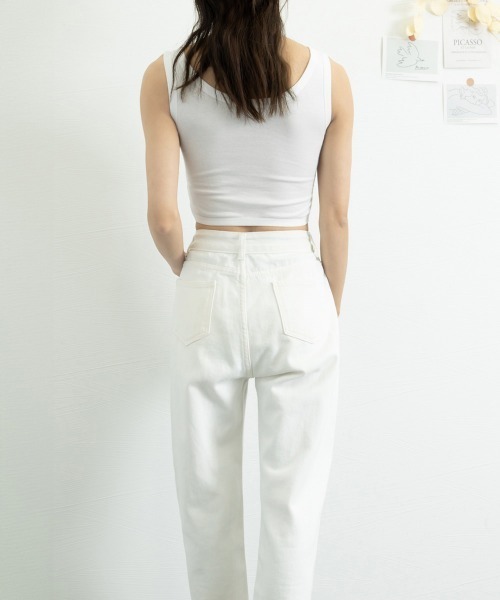 Miniministore(ミニミニストア)の「カップ付きタンクトップ ショート丈 韓国(タンクトップ・レディース・ホワイト/カーキ/ブラック/ダークグレー/ベージュ・FREE)」の15枚目の写真