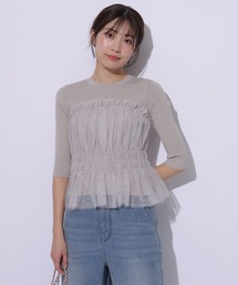 チュールコンビニット⭐︎ apuweiserriche ⭐︎美品 Apuweiser-riche（アプワイザーリッシェ）の「チュールコンビ