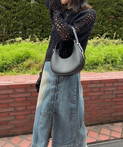 mebole(メボレ)の「クロップド丈透かし編みニット(ニット/セーター・レディース・ピンク/ホワイト/ブラック・FREE)」の16枚目の写真