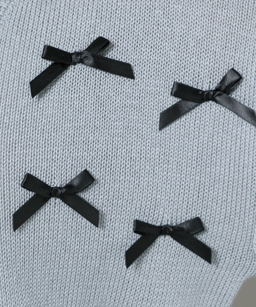 3.3 Field Trip （3.3フィールドトリップ）の「3.3 Field Trip／リボンカーディガン 2110251（カーディガン/ボレロ・レディース・ブルー/アイボリー・FREE）」の14枚目の写真
