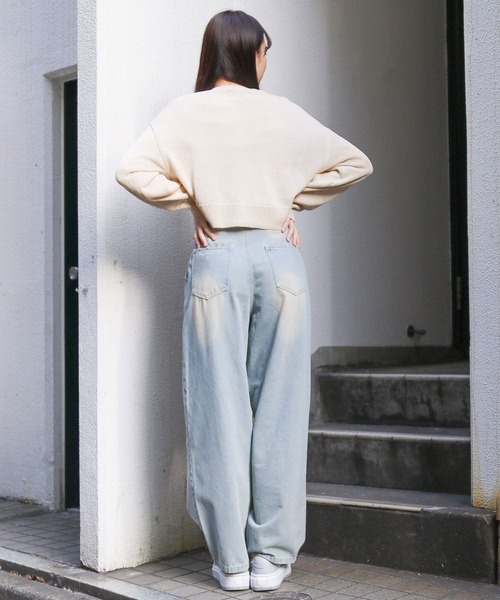 3.3 Field Trip （3.3フィールドトリップ）の「3.3 Field Trip／リボンカーディガン 2110251（カーディガン/ボレロ・レディース・ブルー/アイボリー・FREE）」の5枚目の写真