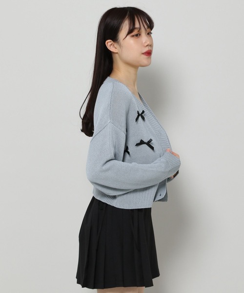 3.3 Field Trip （3.3フィールドトリップ）の「3.3 Field Trip／リボンカーディガン 2110251（カーディガン/ボレロ・レディース・ブルー/アイボリー・FREE）」の11枚目の写真