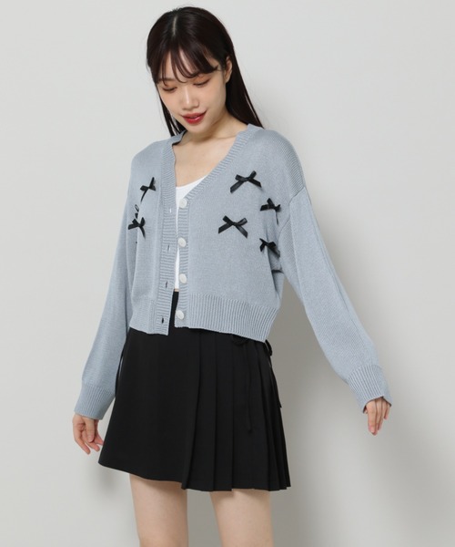 3.3 Field Trip （3.3フィールドトリップ）の「3.3 Field Trip／リボンカーディガン 2110251（カーディガン/ボレロ・レディース・ブルー/アイボリー・FREE）」の17枚目の写真