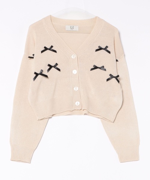 3.3 Field Trip （3.3フィールドトリップ）の「3.3 Field Trip／リボンカーディガン 2110251（カーディガン/ボレロ・レディース・ブルー/アイボリー・FREE）」の18枚目の写真