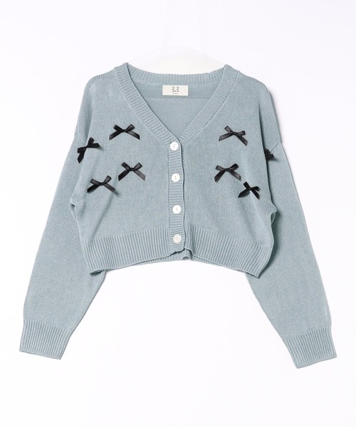3.3 Field Trip （3.3フィールドトリップ）の「3.3 Field Trip／リボンカーディガン 2110251（カーディガン/ボレロ・レディース・ブルー/アイボリー・FREE）」の19枚目の写真